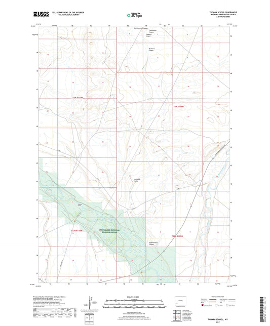 Thoman School Wyoming US Topo Map Image