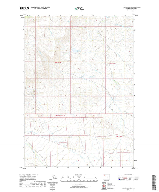 Thomas Reservoir Wyoming US Topo Map Image