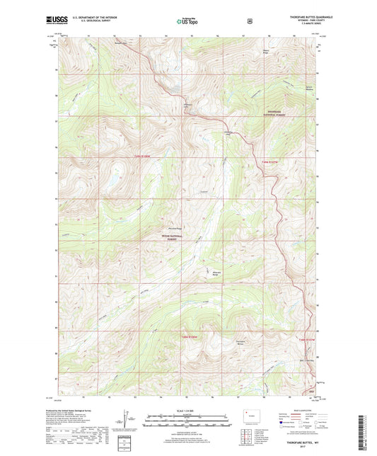 Thorofare Buttes Wyoming US Topo Map Image