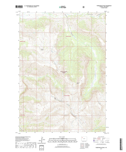 Thorofare Plateau Wyoming US Topo Map Image