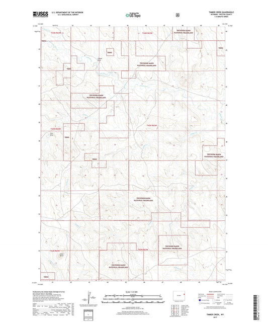Timber Creek Wyoming US Topo Map Image