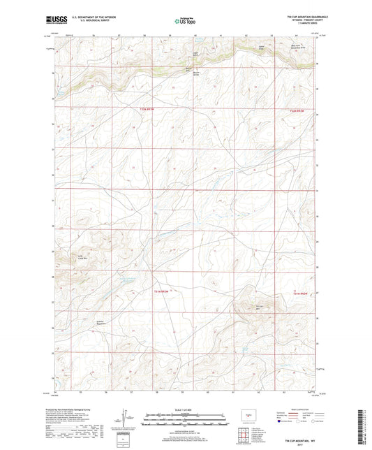 Tin Cup Mountain Wyoming US Topo Map Image