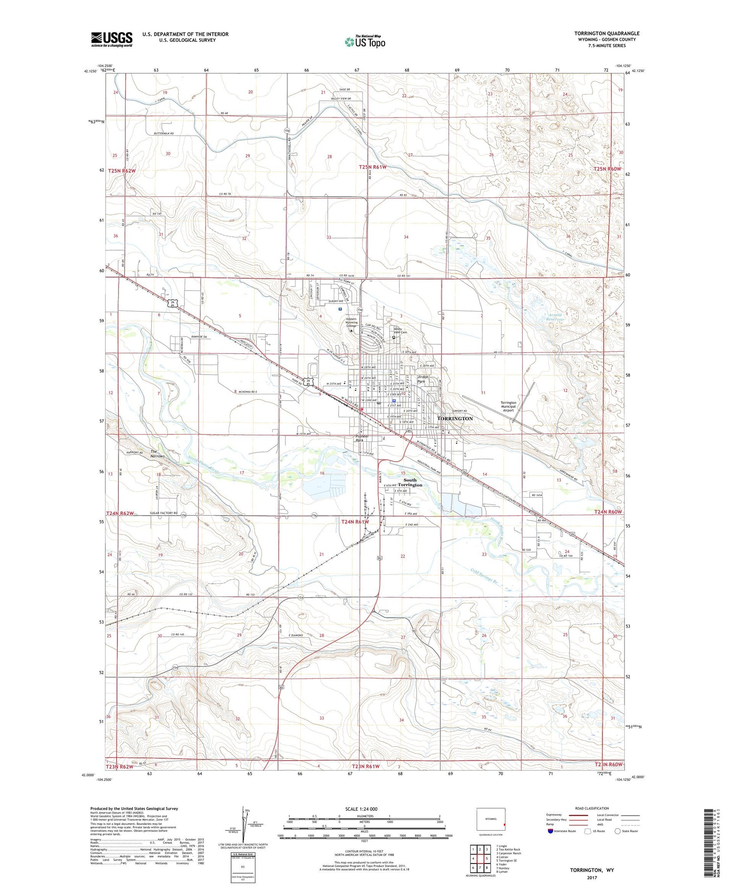Torrington Wyoming US Topo Map Image