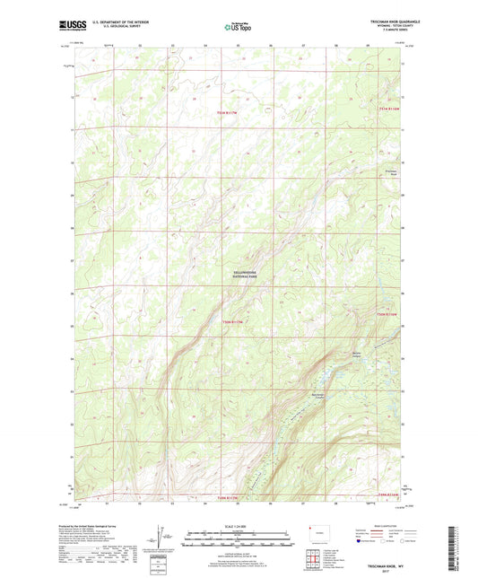 Trischman Knob Wyoming US Topo Map Image