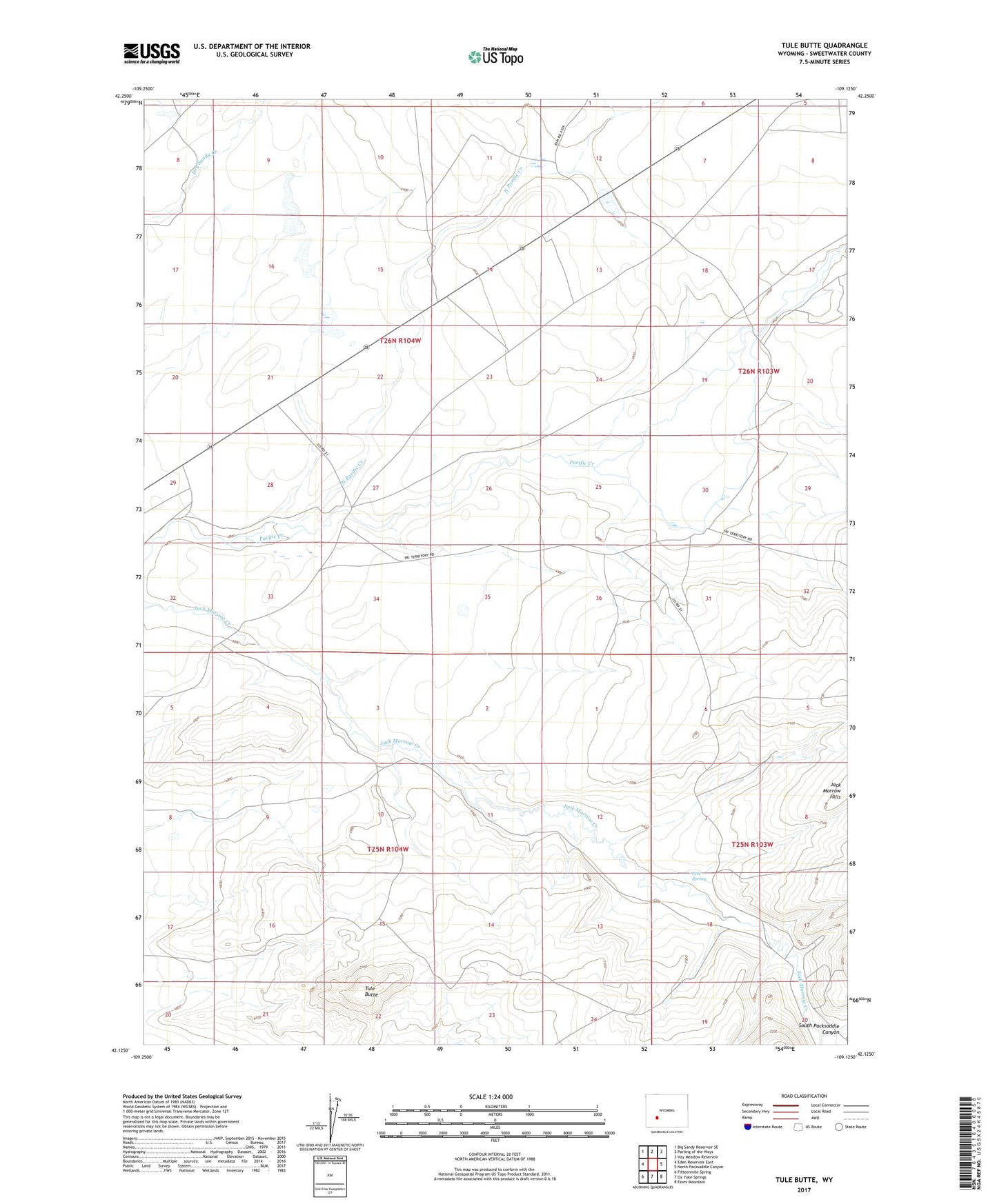 Tule Butte Wyoming US Topo Map Image