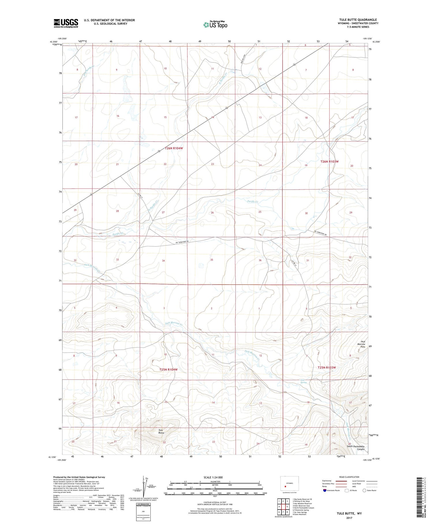 Tule Butte Wyoming US Topo Map Image