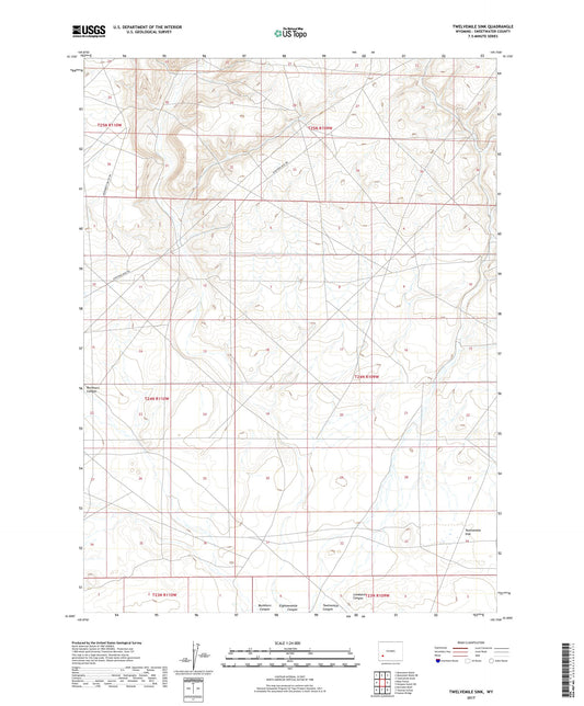Twelvemile Sink Wyoming US Topo Map Image