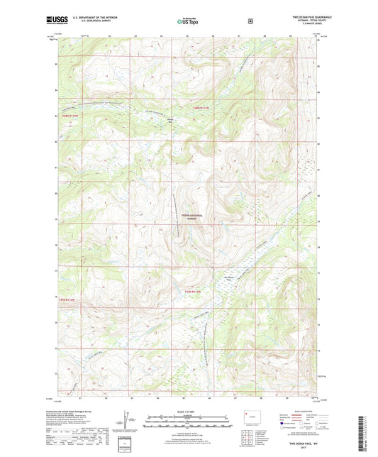 Two Ocean Pass Wyoming US Topo Map Image