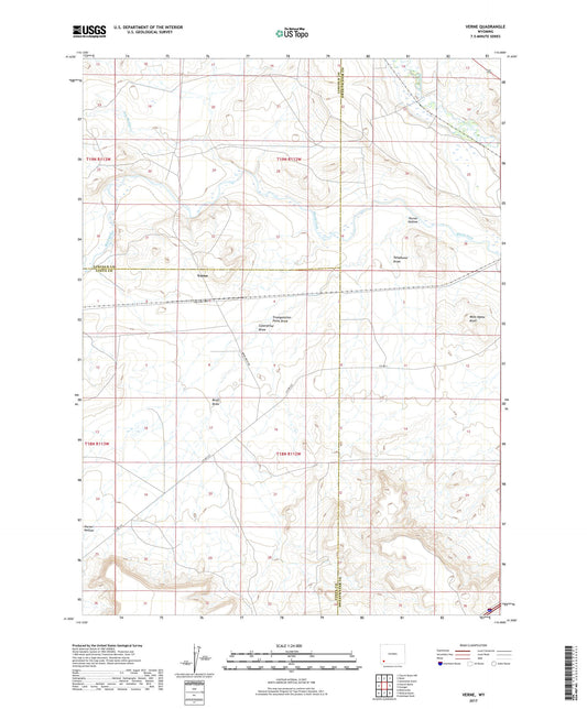 Verne Wyoming US Topo Map Image