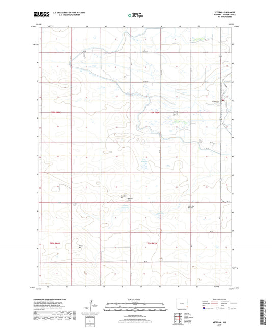 Veteran Wyoming US Topo Map Image