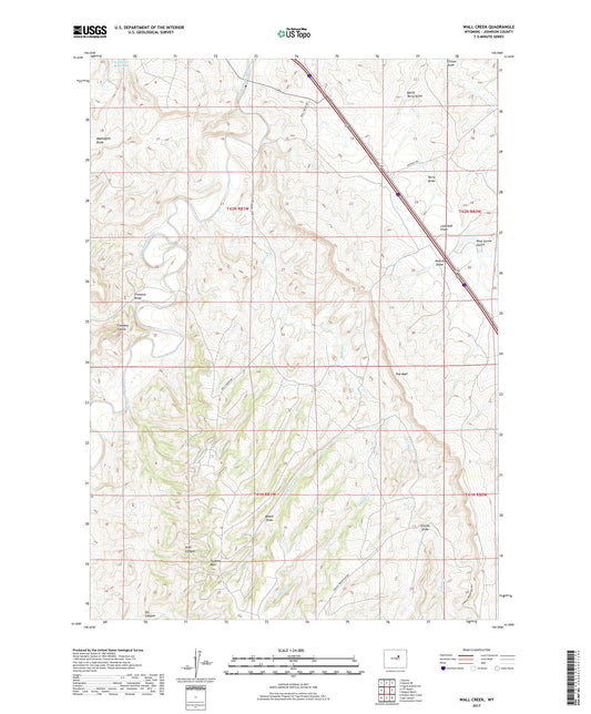 Wall Creek Wyoming US Topo Map Image
