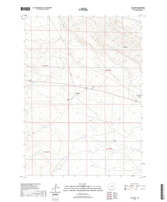 Waltman Wyoming US Topo Map Image