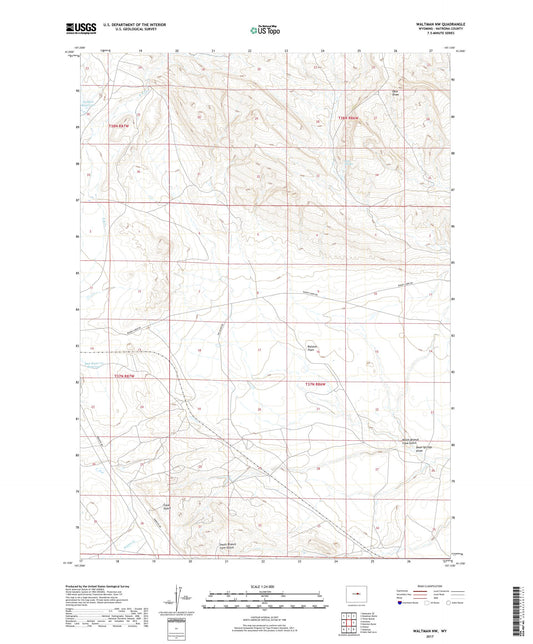 Waltman NW Wyoming US Topo Map Image