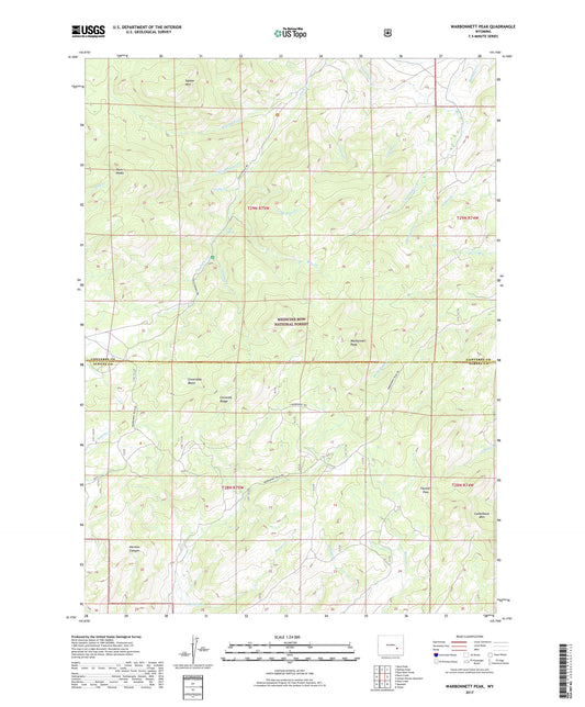 Warbonnett Peak Wyoming US Topo Map Image
