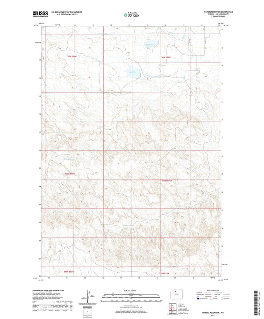Wardel Reservoir Wyoming US Topo Map Image