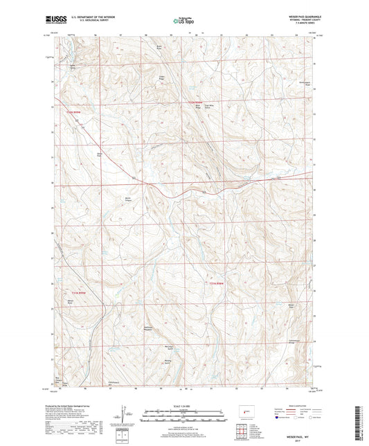 Weiser Pass Wyoming US Topo Map Image
