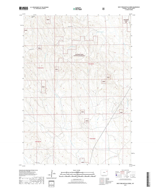 West Fork Buffalo Creek Wyoming US Topo Map Image