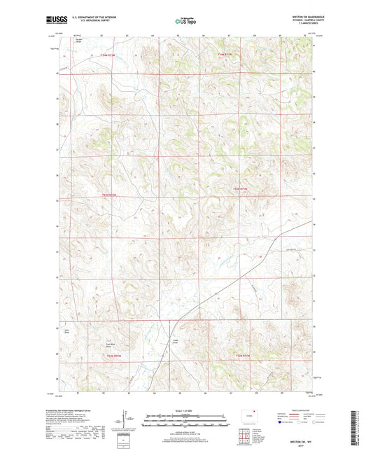Weston SW Wyoming US Topo Map Image