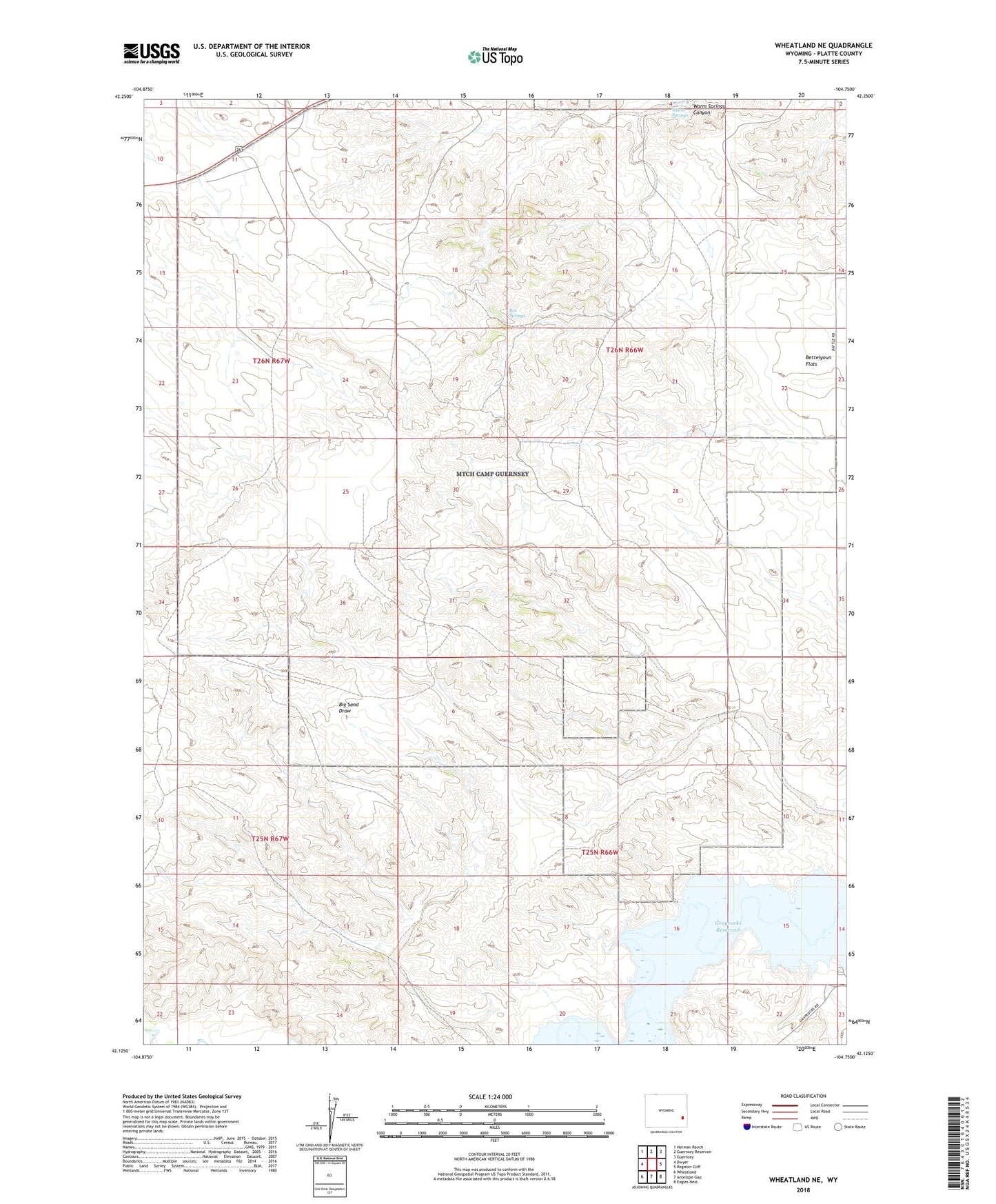 Wheatland NE Wyoming US Topo Map Image