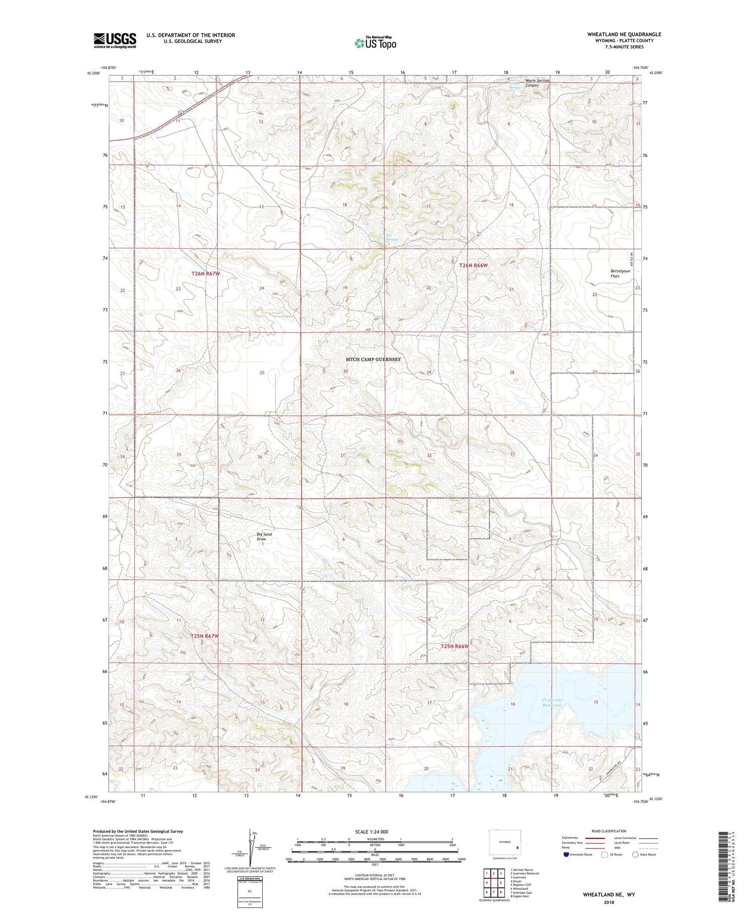 Wheatland NE Wyoming US Topo Map Image
