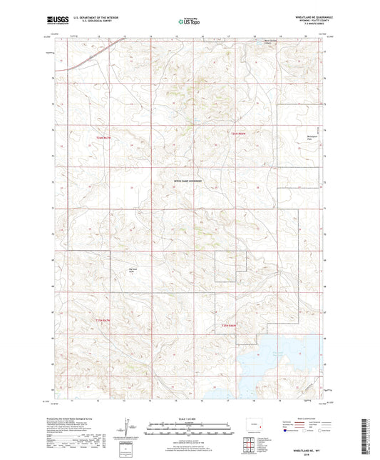 Wheatland NE Wyoming US Topo Map Image