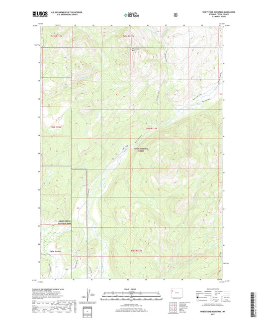 Whetstone Mountain Wyoming US Topo Map Image