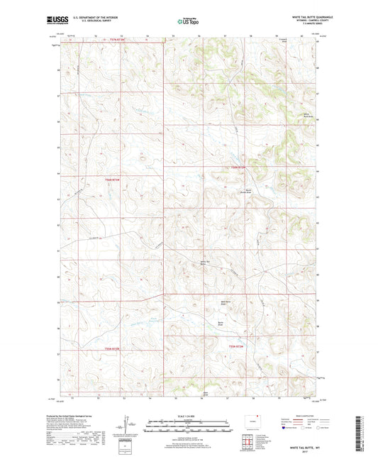 White Tail Butte Wyoming US Topo Map Image