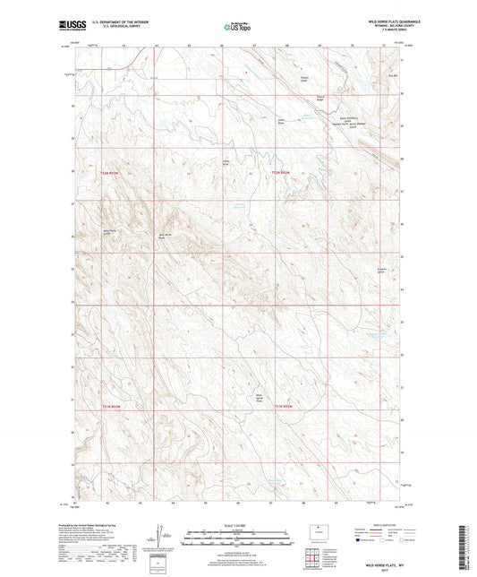Wild Horse Flats Wyoming US Topo Map Image