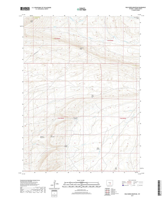 Wild Horse Mountain Wyoming US Topo Map Image
