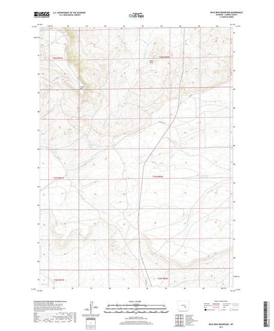 Wild Irish Reservoir Wyoming US Topo Map Image