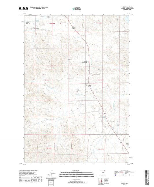 Wildcat Wyoming US Topo Map Image
