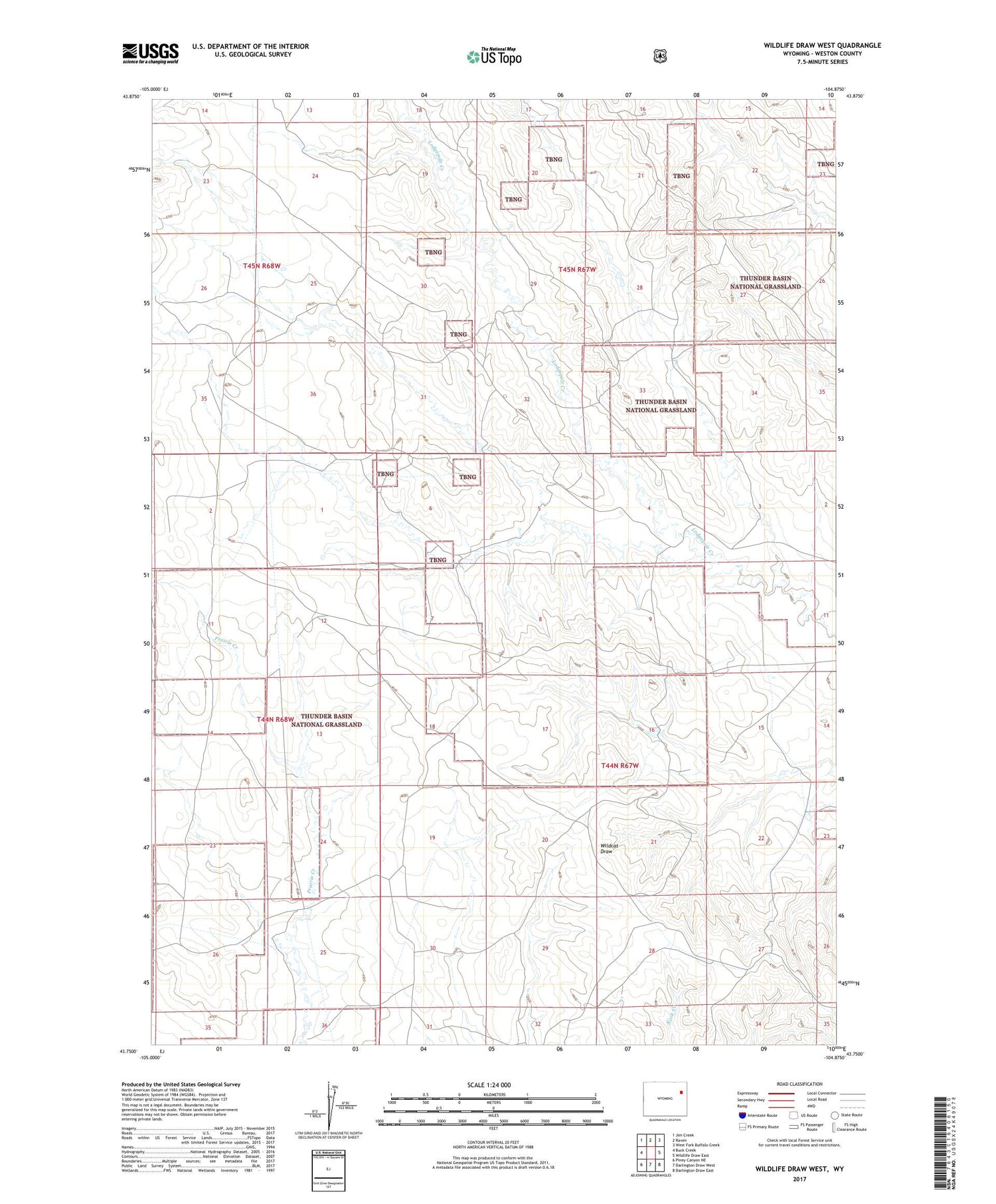 Wildlife Draw West Wyoming US Topo Map Image
