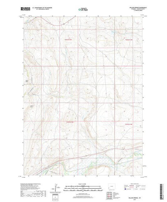 Willow Springs Wyoming US Topo Map Image