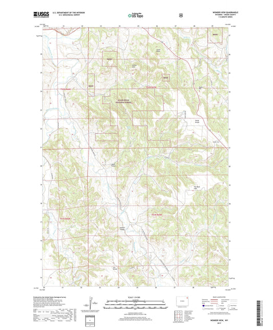 Wonder View Wyoming US Topo Map Image