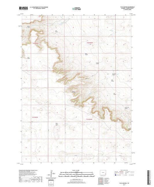 Y B O Canyon Wyoming US Topo Map Image