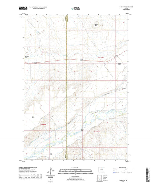 Y U Bench NE Wyoming US Topo Map Image