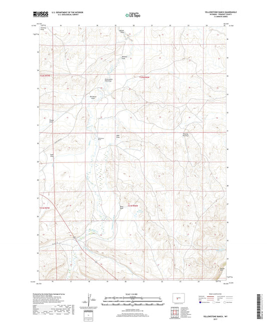 Yellowstone Ranch Wyoming US Topo Map Image