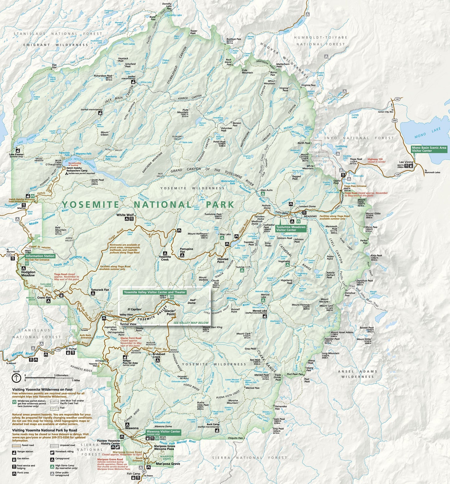 Yosemite National Park Map Image