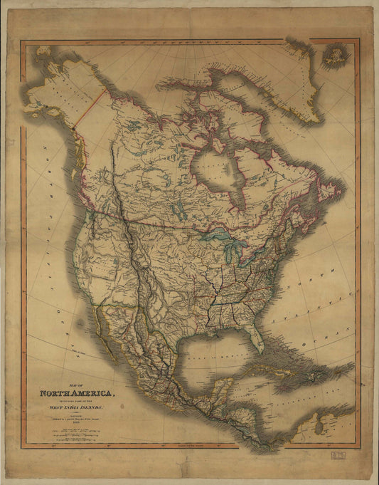 1849 Historic Map of North America