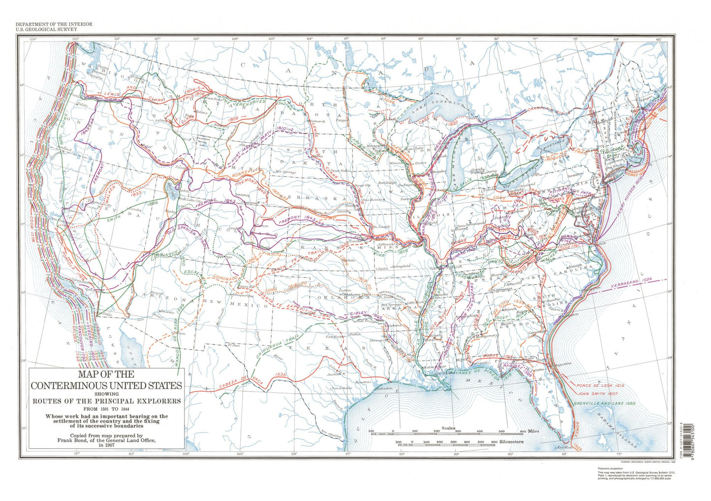 United States Principal Explorers Map