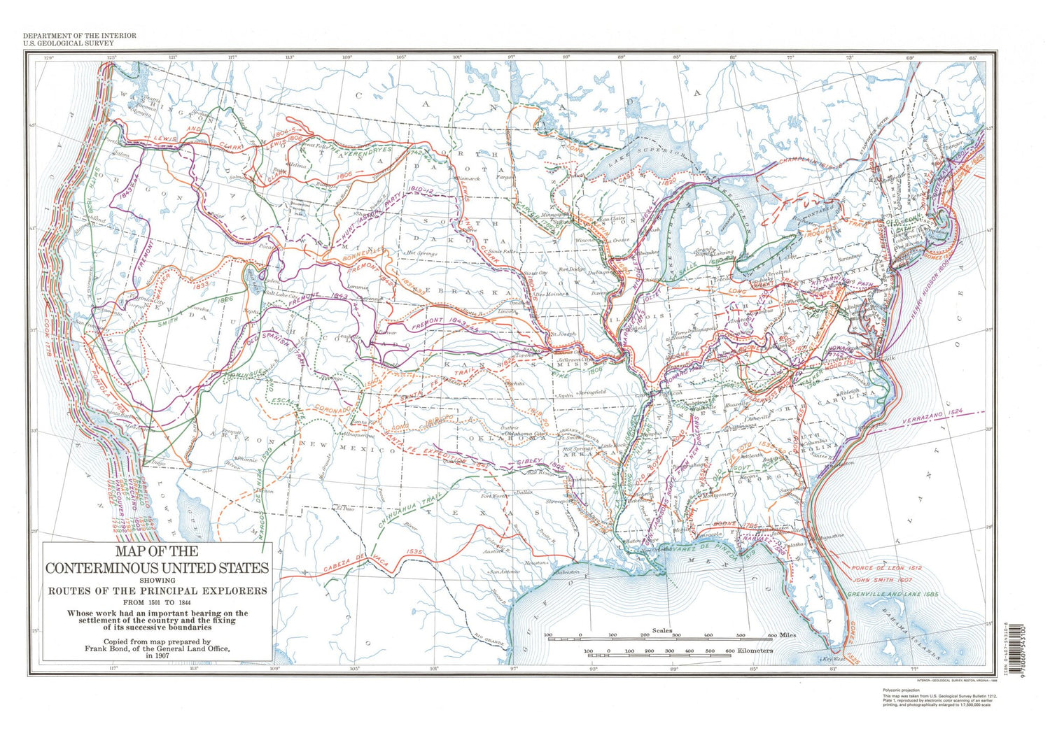 United States Principal Explorers Map