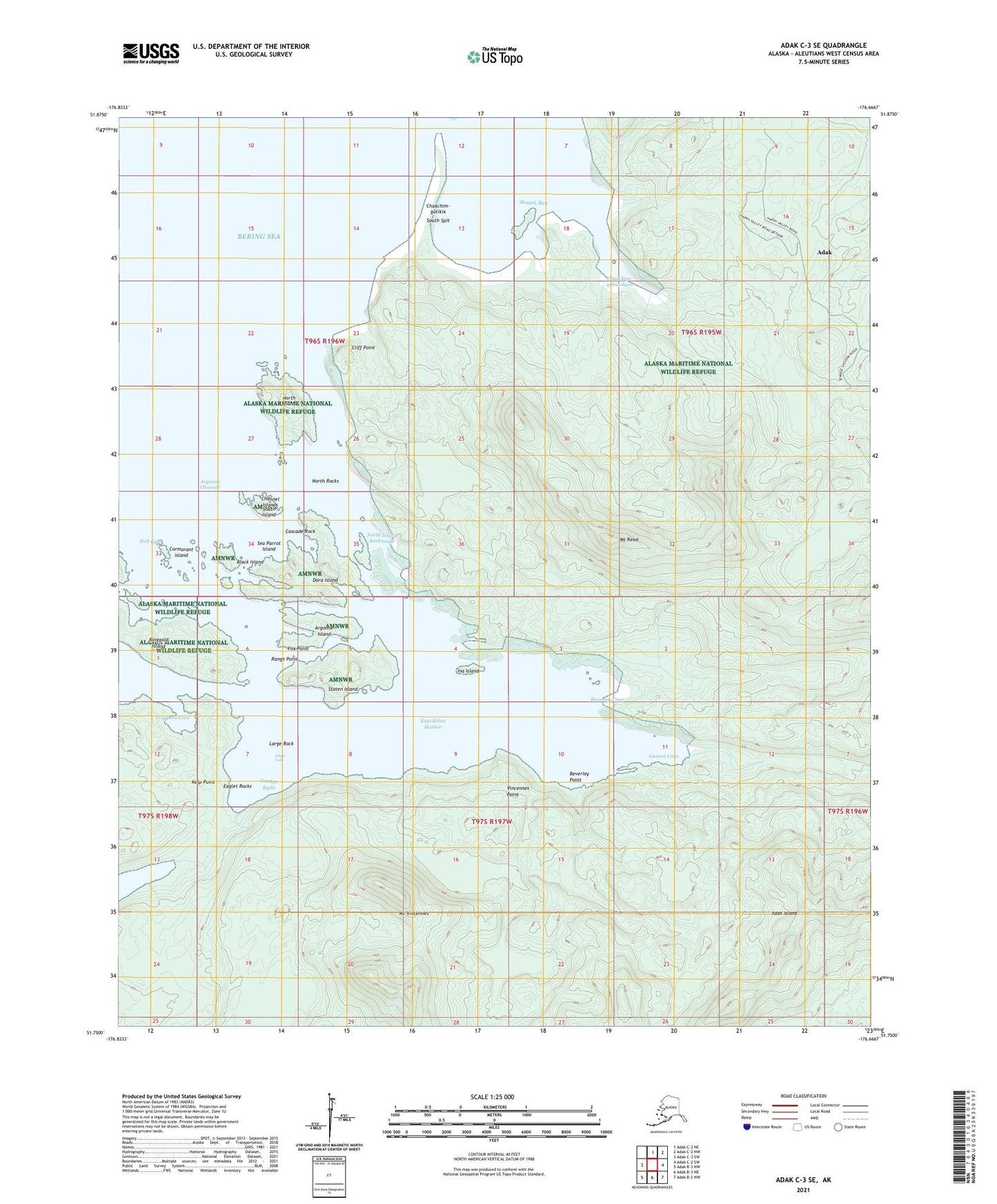 Adak C-3 SE Alaska US Topo Map Image
