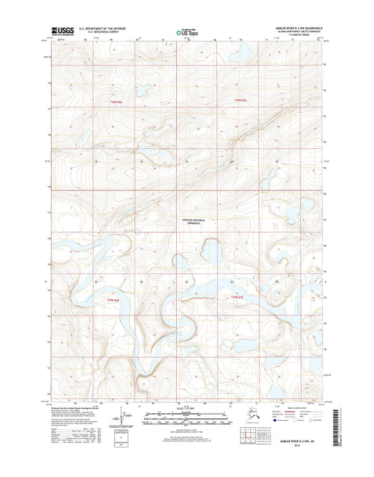 Ambler River D-3 NW Alaska US Topo Map Image