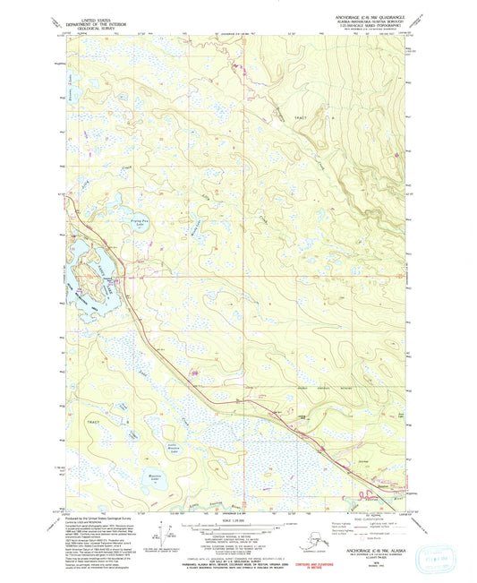 Classic USGS Anchorage C-8 NW Alaska 7.5'x7.5' Topo Map Image