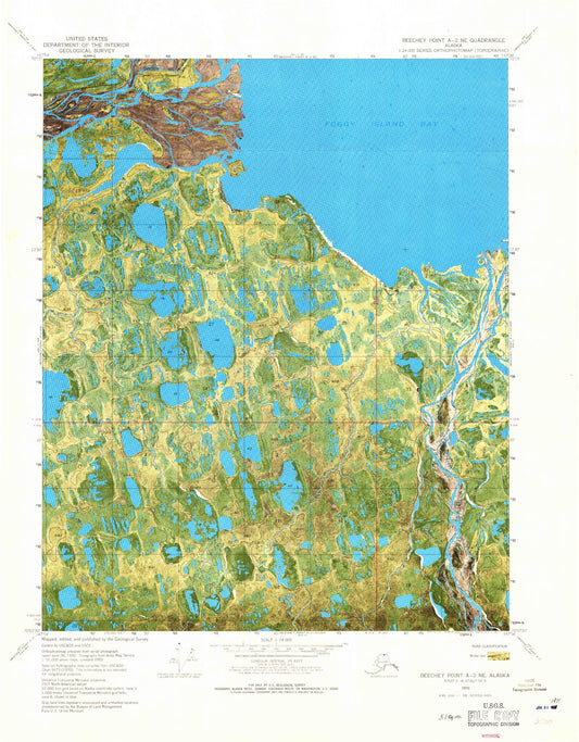 Classic USGS Beechey Point A-2 NE Alaska 7.5'x7.5' Topo Map Image