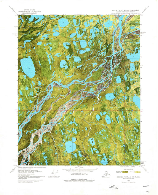 Classic USGS Beechey Point A-2 NW Alaska 7.5'x7.5' Topo Map Image