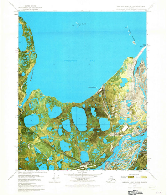 Classic USGS Beechey Point B-3 SE Alaska 7.5'x7.5' Topo Map Image