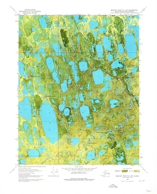 Classic USGS Beechey Point B-3 SW Alaska 7.5'x7.5' Topo Map Image