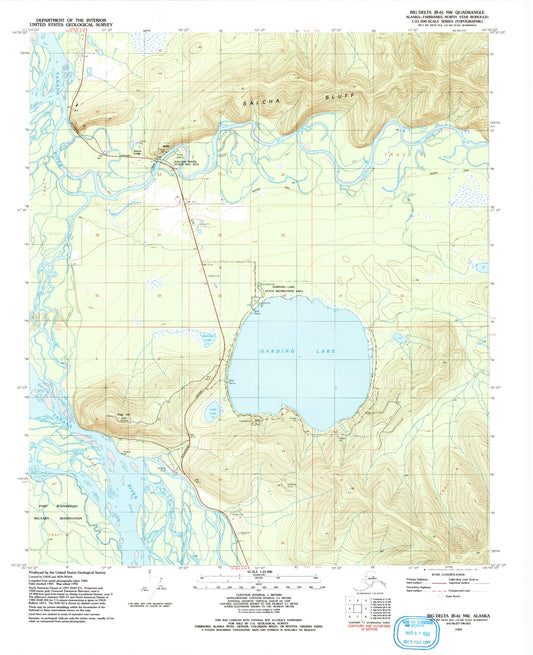 Classic USGS Big Delta B-6 NW Alaska 7.5'x7.5' Topo Map Image