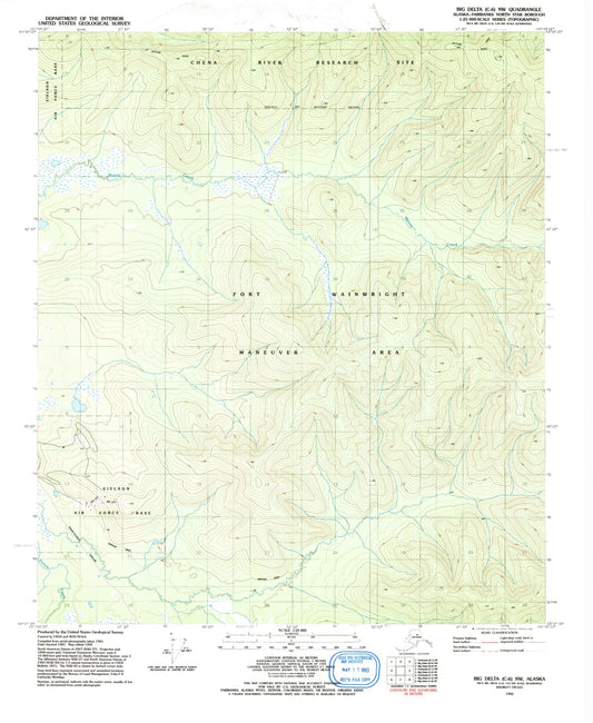 Classic USGS Big Delta C-6 NW Alaska 7.5'x7.5' Topo Map Image